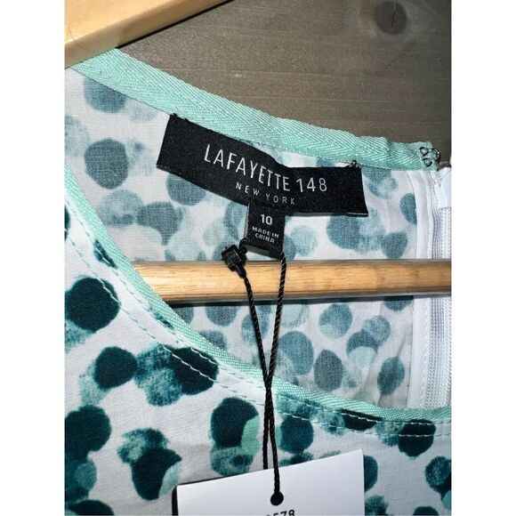 Lafayette 148 New York NWT Pocket Dress Agate Teal Designer Sz 10 - Picture 5 of 8
